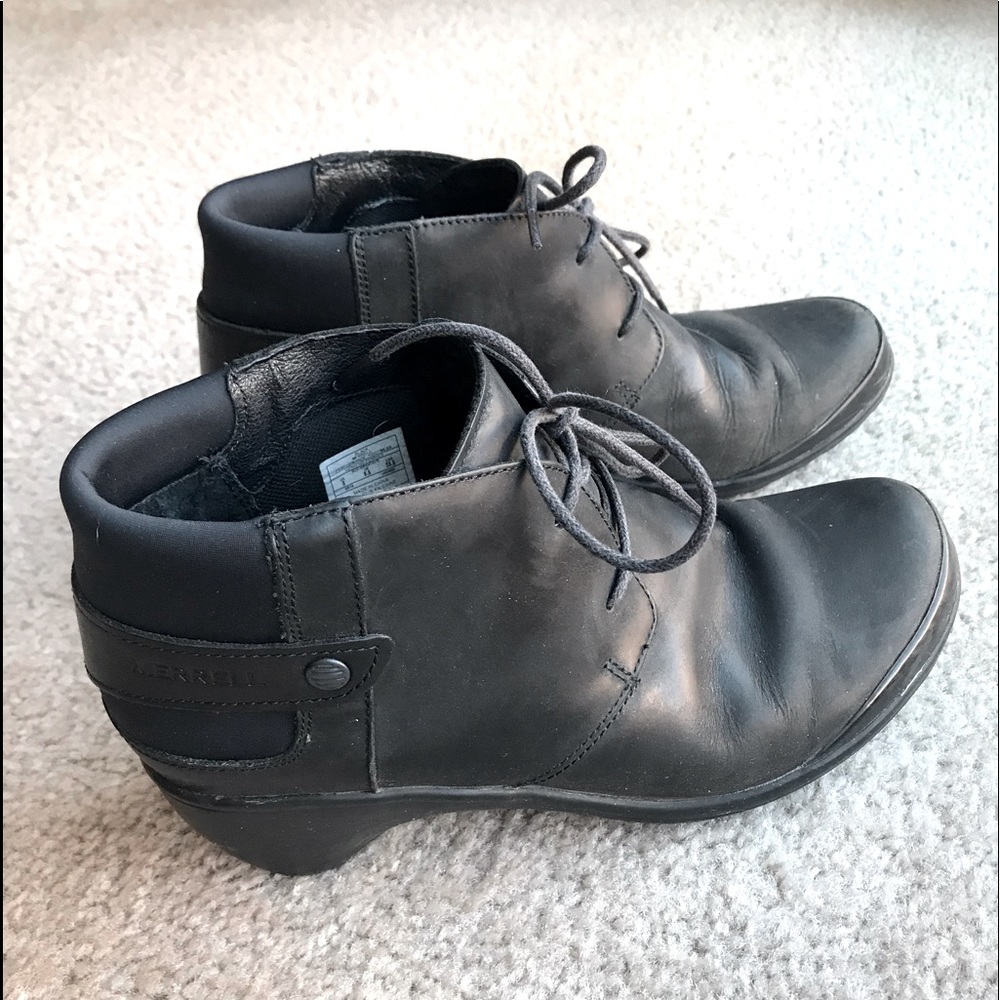 Merrill Veranda Leather Lace-up Bootie Size 8